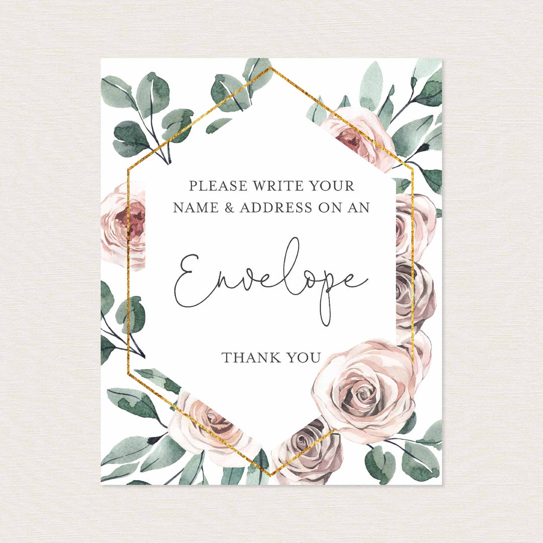 Boho Rose Baby Shower Address An Envelope Sign Printable