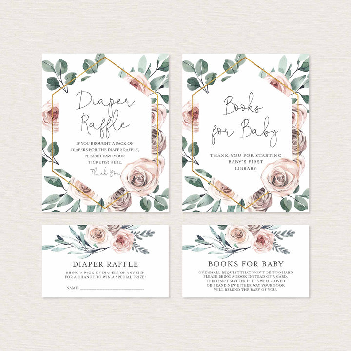 Boho Rose Baby Shower Suite Printable