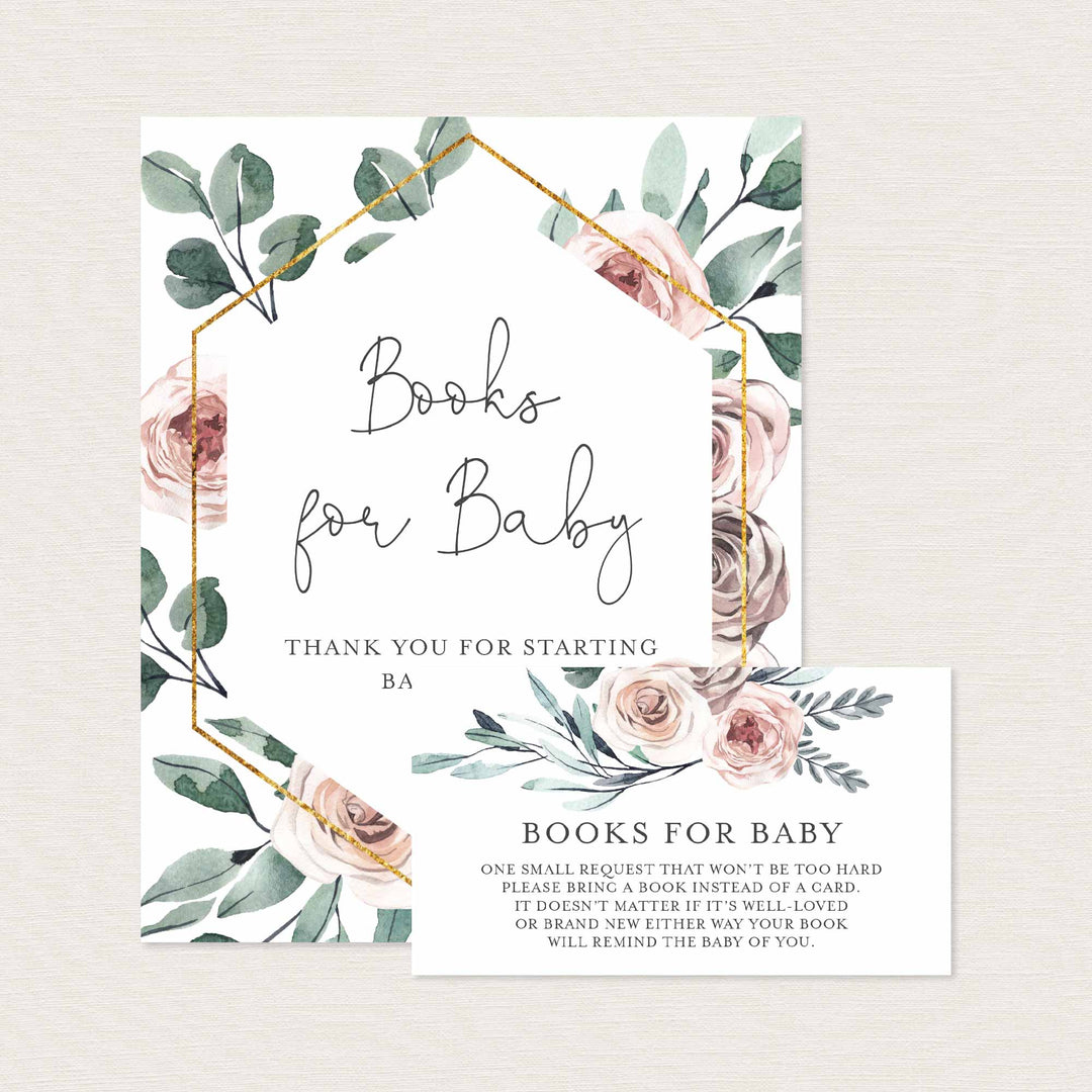 Boho Rose Baby Shower Books For Baby Printable