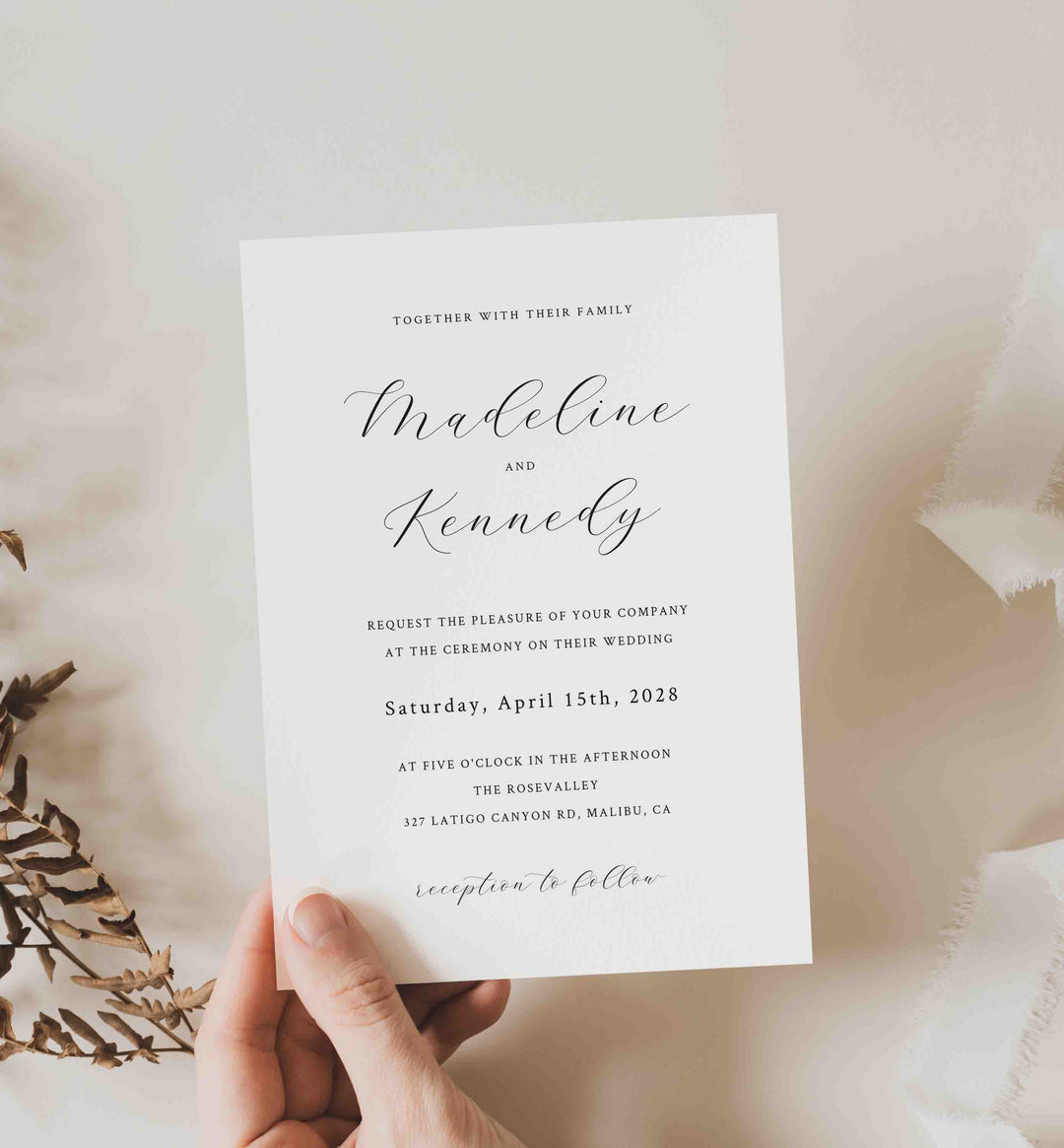 Simple Minimal Wedding Invitation Printable