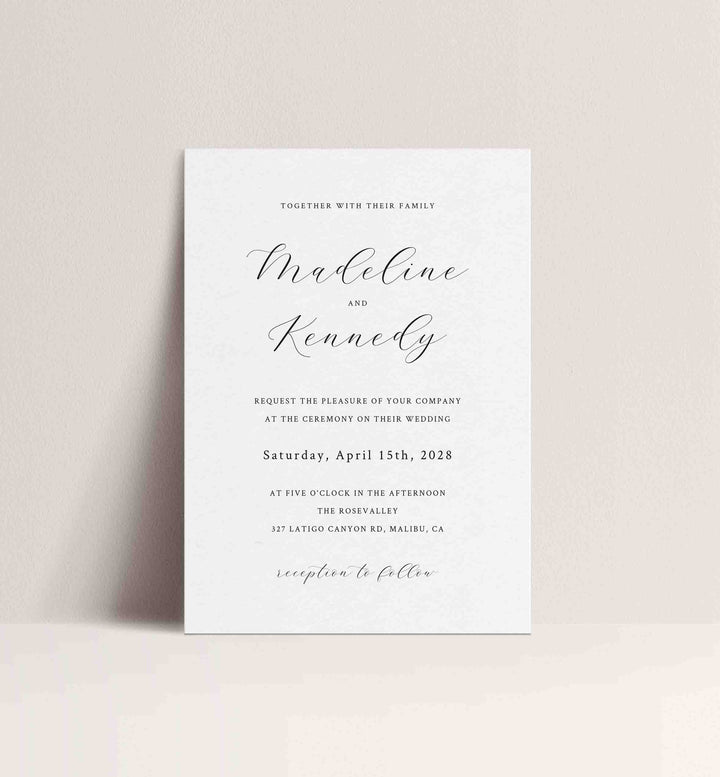 Simple Minimal Wedding Invitation Printable