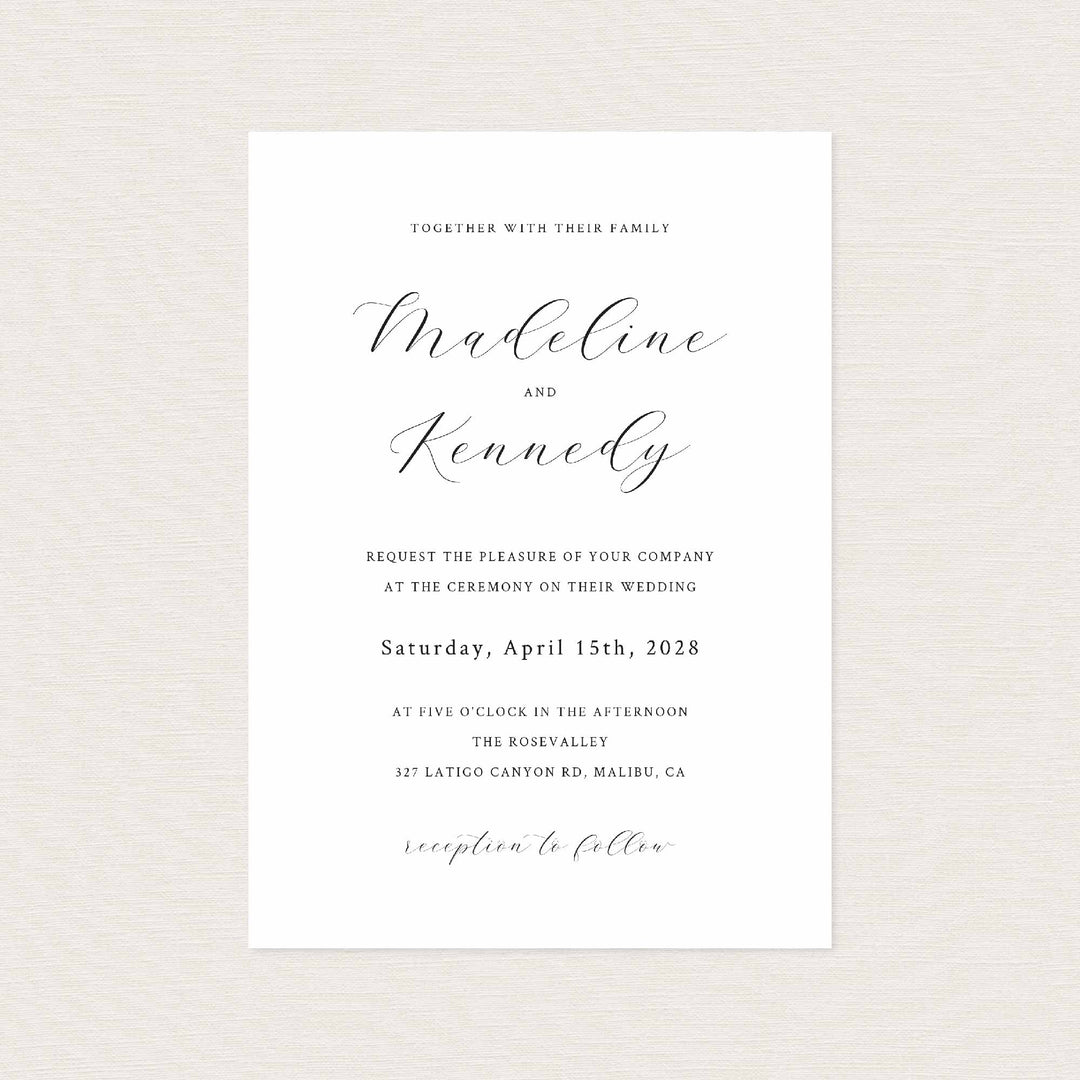 Simple Minimal Wedding Invitation Printable