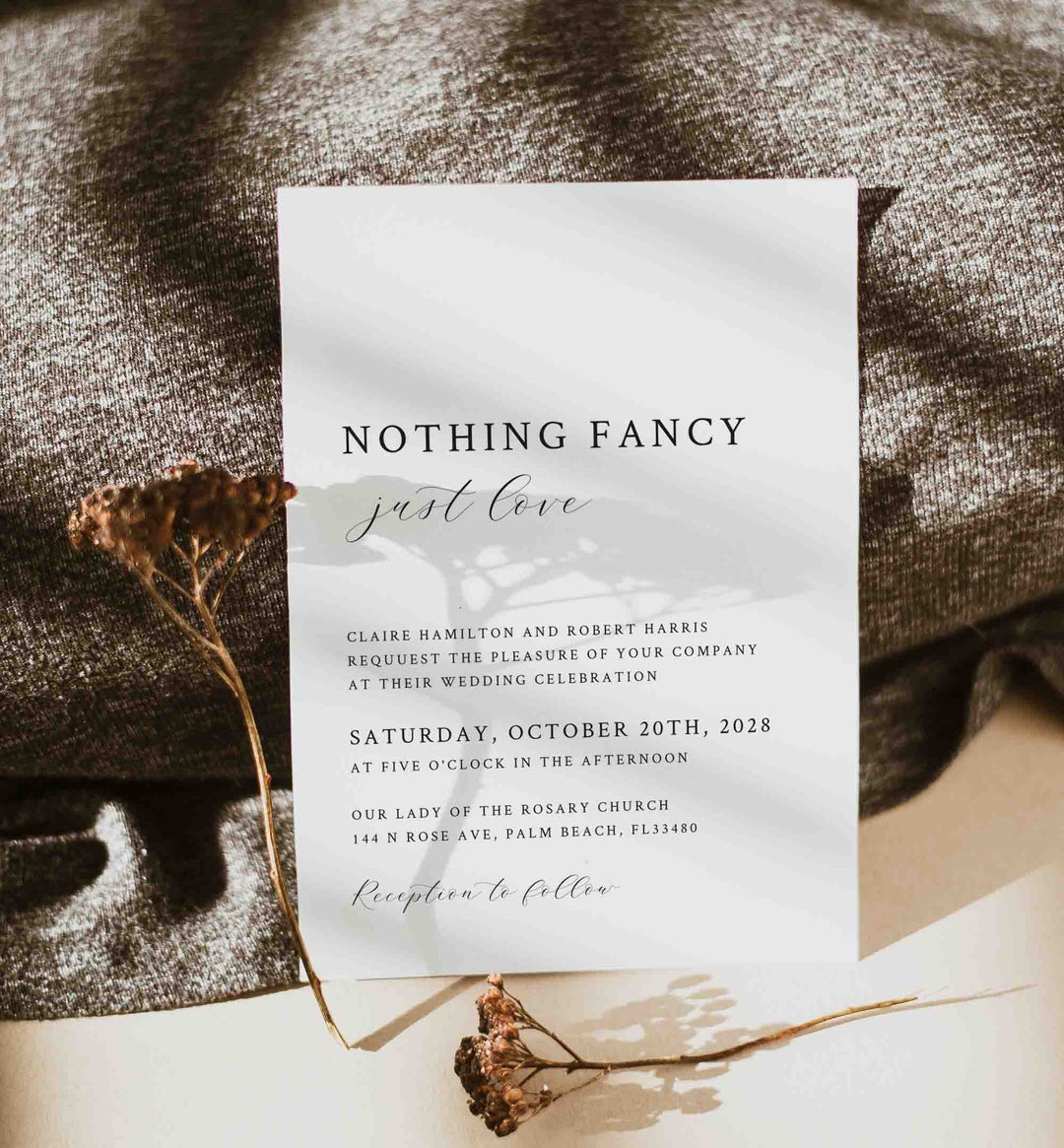 Simple Minimal Wedding Invitation Printable