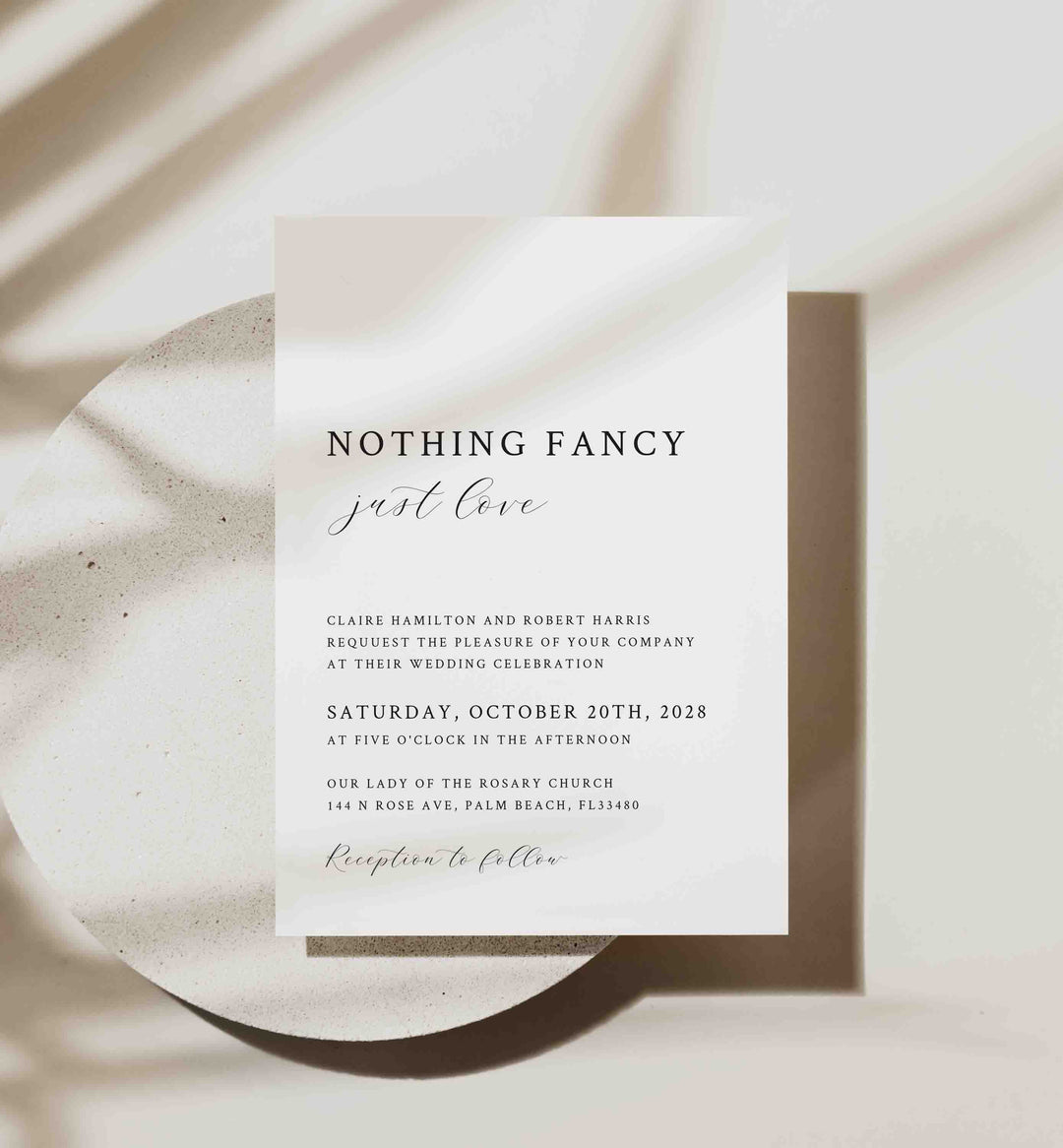 Simple Minimal Wedding Invitation Printable