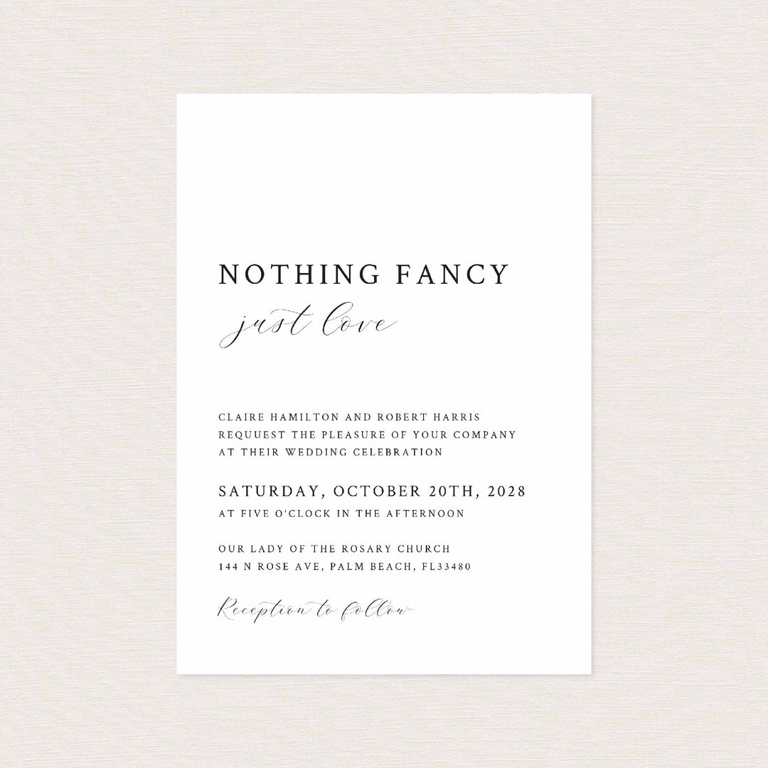 Simple Minimal Wedding Invitation Printable