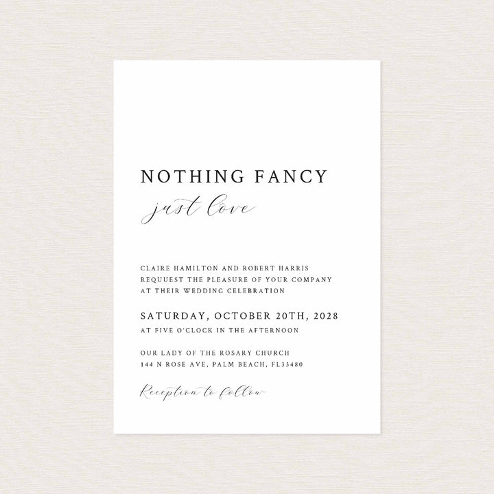 Simple Minimal Wedding Invitation Printable