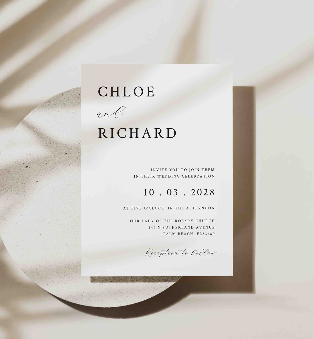 Simple Minimal Wedding Invitation Printable