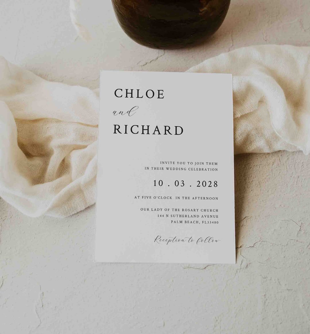 Simple Minimal Wedding Invitation Printable