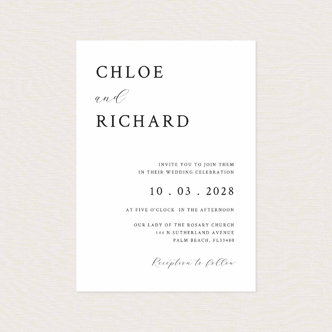 Simple Minimal Wedding Invitation Printable