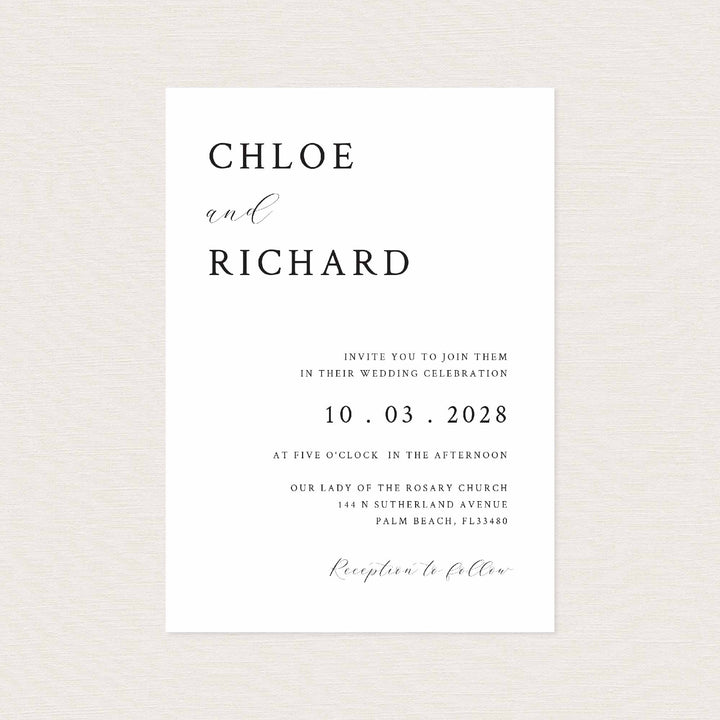 Simple Minimal Wedding Invitation Printable