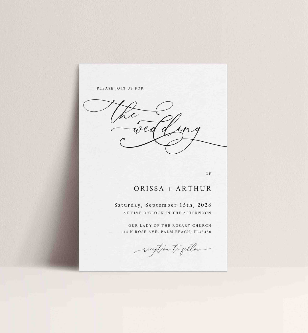 Modern Chic Wedding Invitation Printable