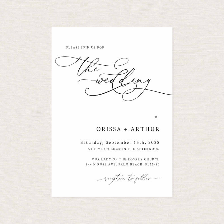 Modern Chic Wedding Invitation Printable