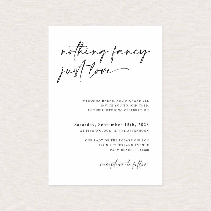 Handwritten Wedding Invitation Printable