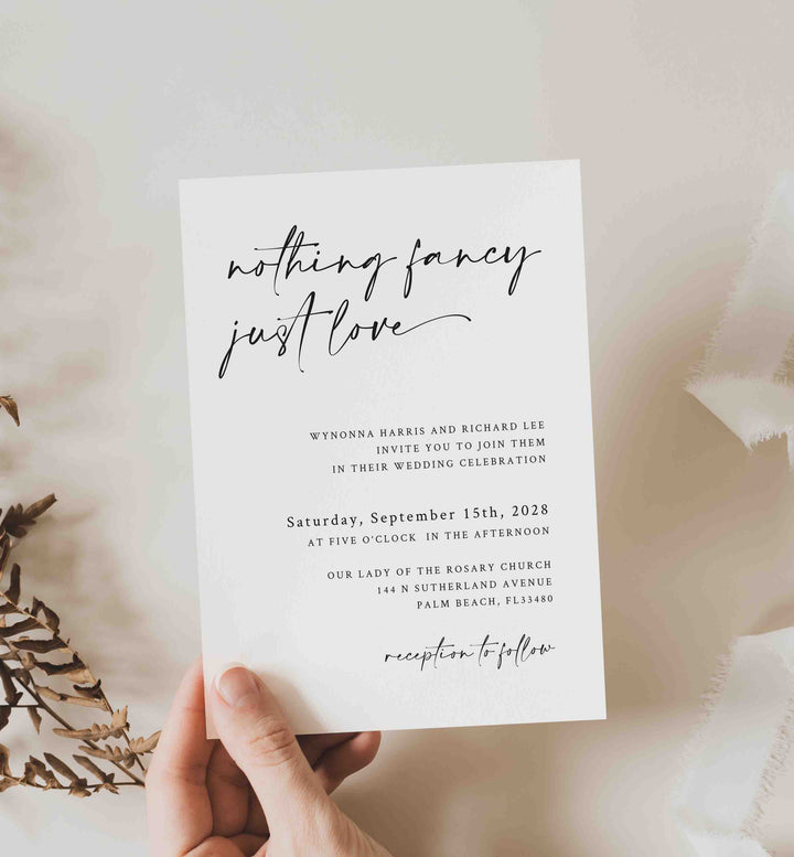 Handwritten Wedding Invitation Printable