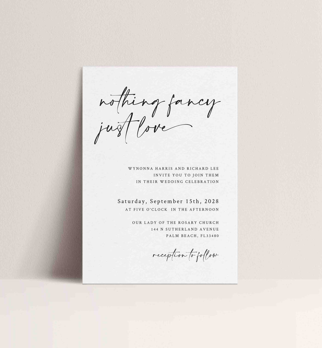 Handwritten Wedding Invitation Printable