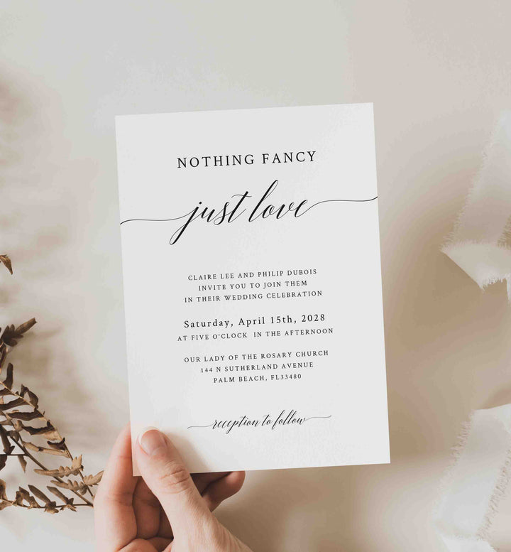 Simple Elegance Wedding Invitation Printable