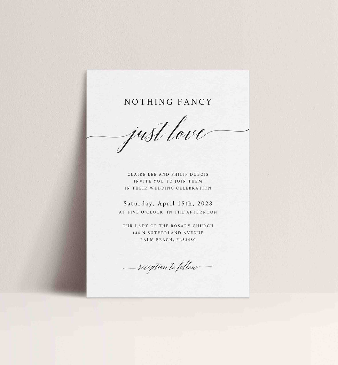 Simple Elegance Wedding Invitation Printable