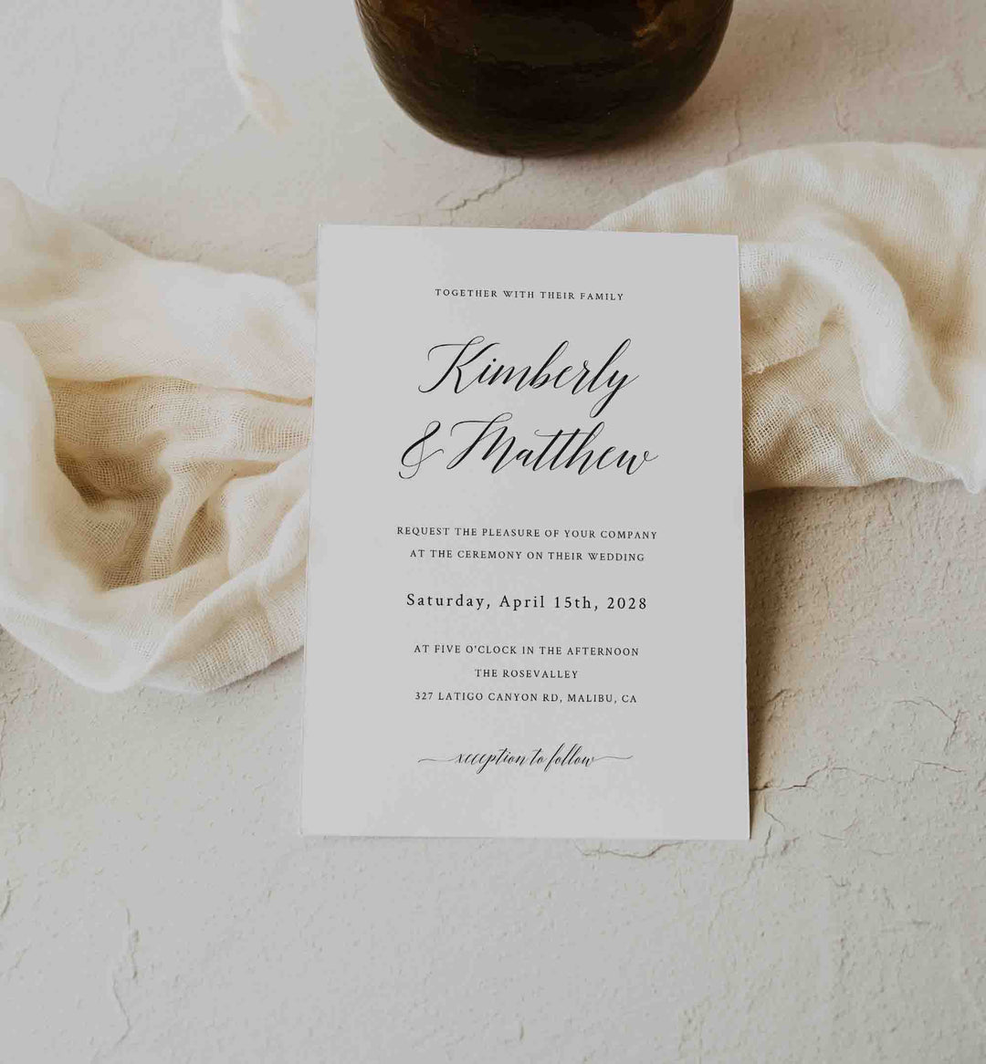 Simple Elegance Wedding Invitation Printable