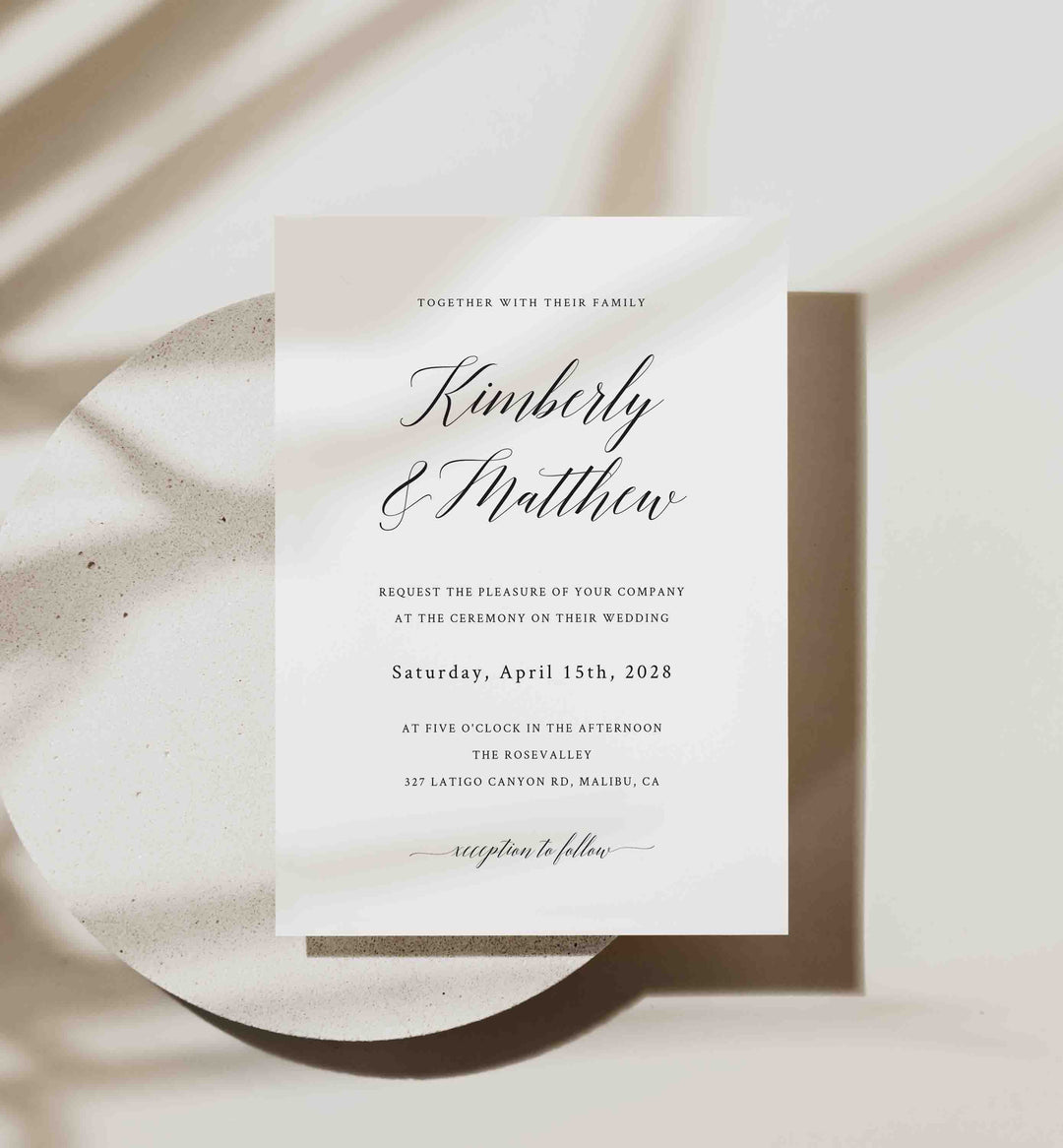 Simple Elegance Wedding Invitation Printable