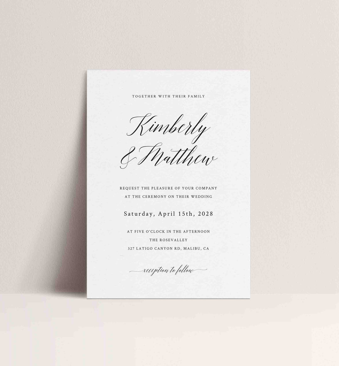 Simple Elegance Wedding Invitation Printable