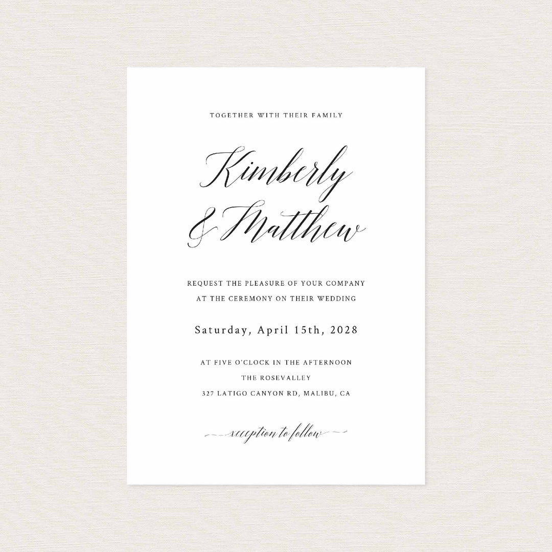 Simple Elegance Wedding Invitation Printable