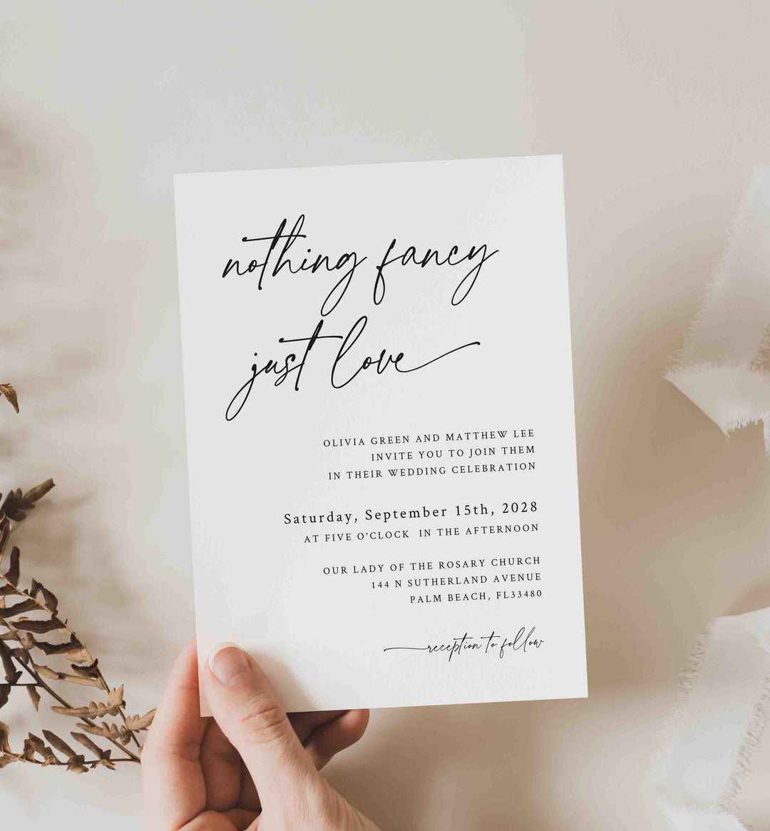 Modern Script Wedding Invitation Printable