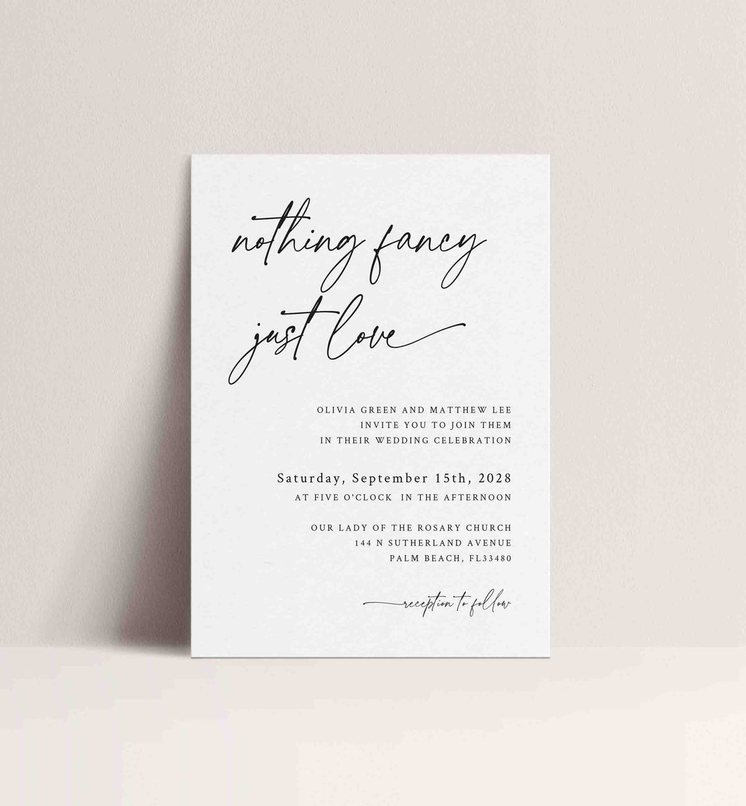 Modern Script Wedding Invitation Printable