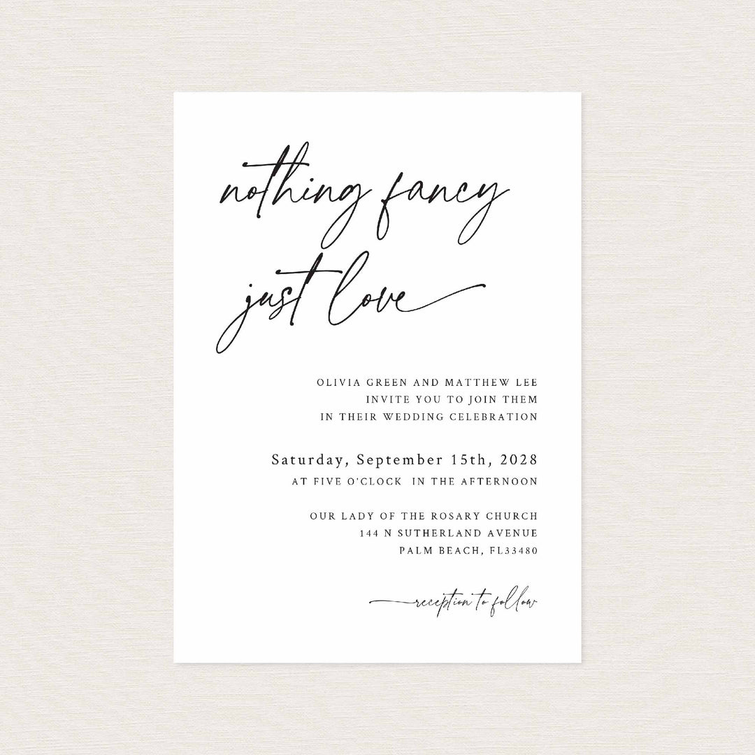 Modern Script Wedding Invitation Printable