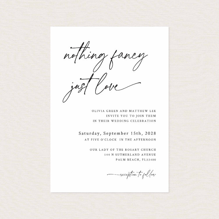 Modern Script Wedding Invitation Printable