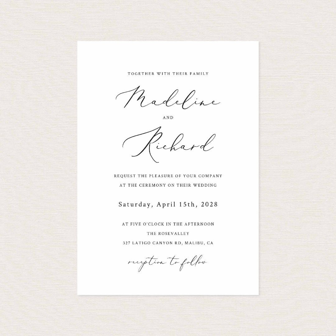 Modern Romantic Wedding Invitation Printable