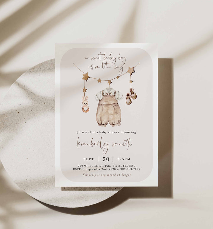 Baby Boy Clothes Baby Shower Invitation Printable