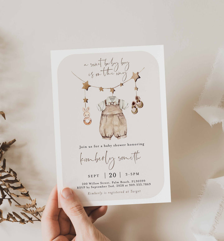 Baby Boy Clothes Baby Shower Invitation Printable