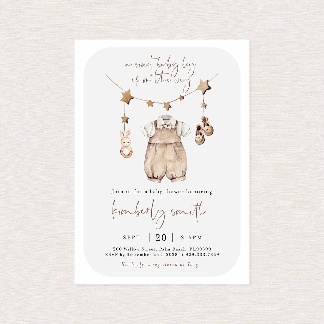 Baby Boy Clothes Baby Shower Invitation Printable