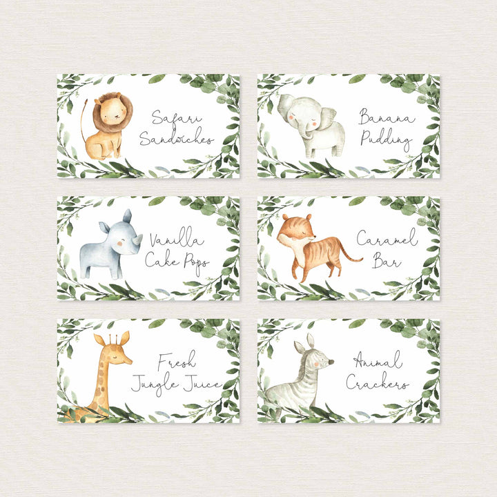 Safari Animals Baby Shower Food Labels Printable