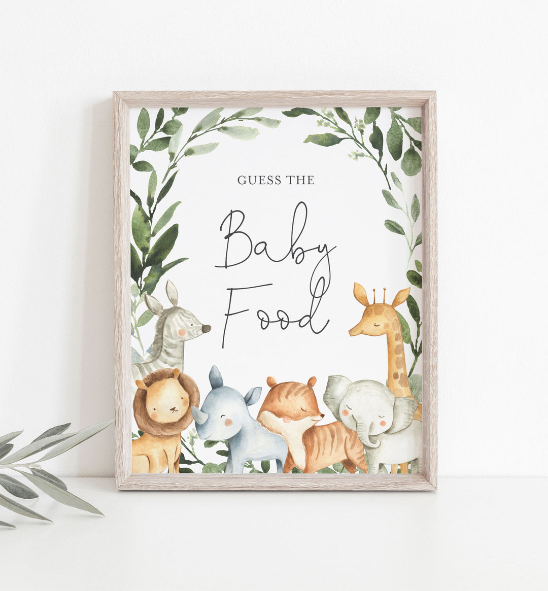 Safari Animals Baby Shower Guess The Baby Food Game Printable