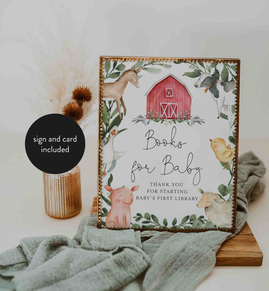 On The Farm Baby Shower Books For Baby Printable
