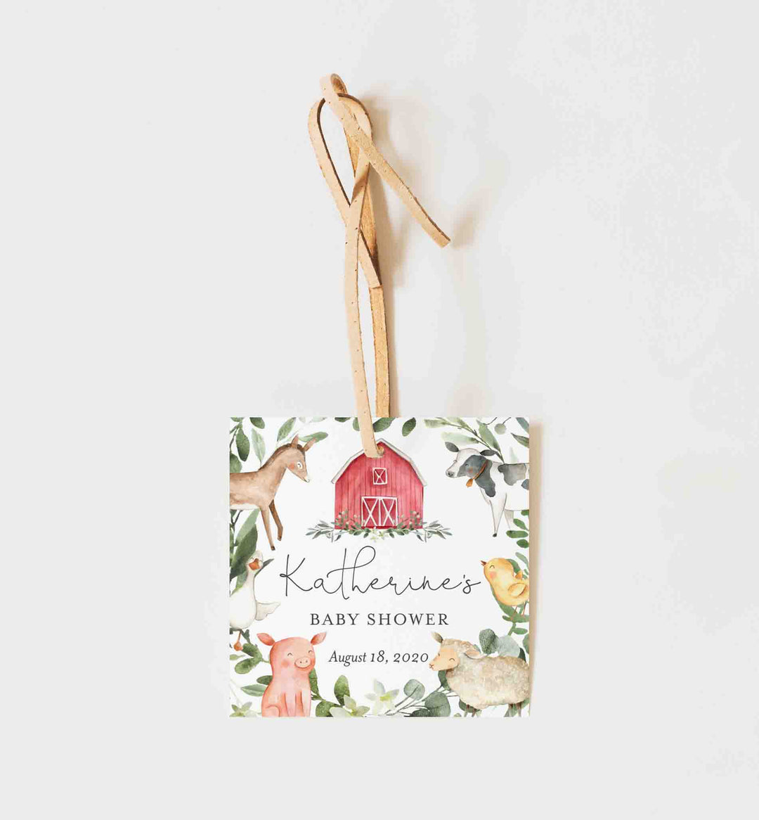 On The Farm Baby Shower Favour Tag Printable