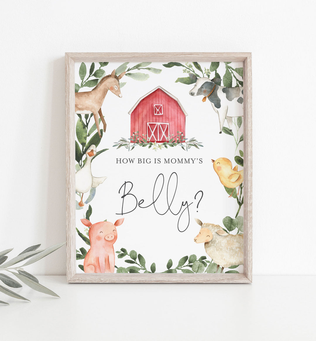 On The Farm Baby Shower How Big Is Mummy's Belly Game Printable