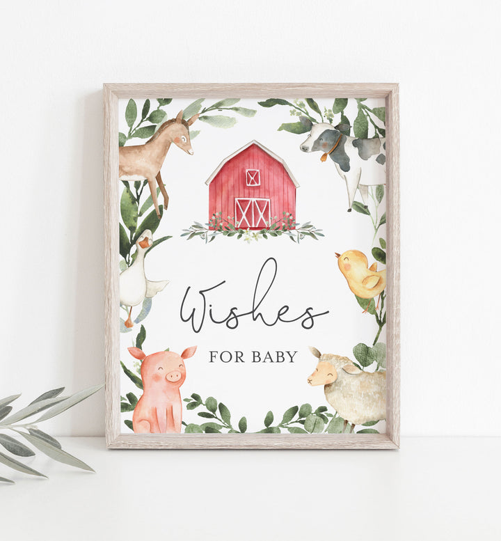On The Farm Baby Shower Wishes For Baby Printable