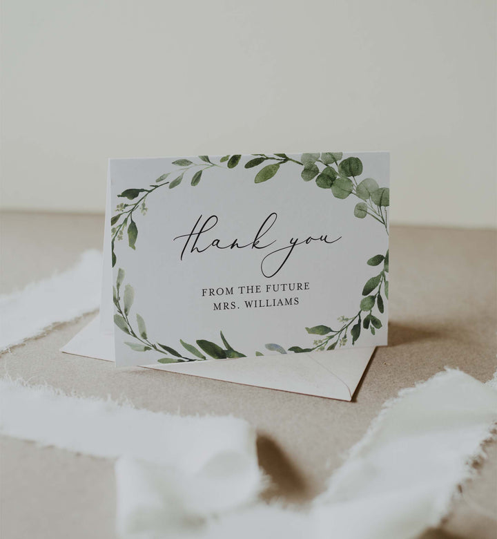 Foliage Bridal Shower Thank You Card Printable