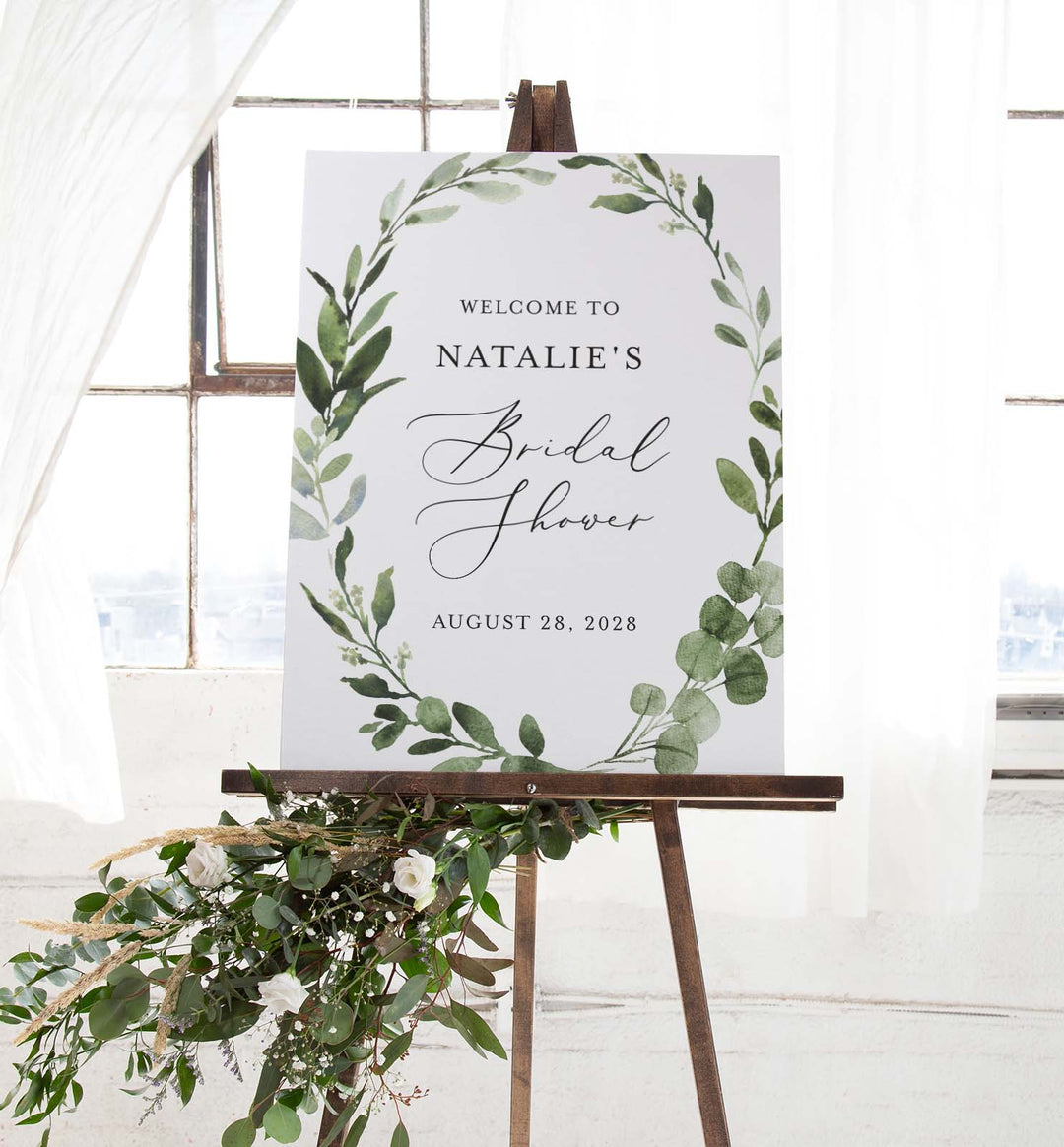 Foliage Bridal Shower Welcome Sign Printable