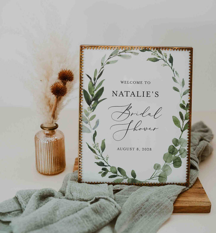 Foliage Bridal Shower Welcome Sign Printable