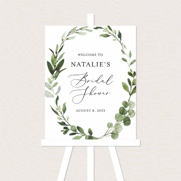 Foliage Bridal Shower Welcome Sign Printable