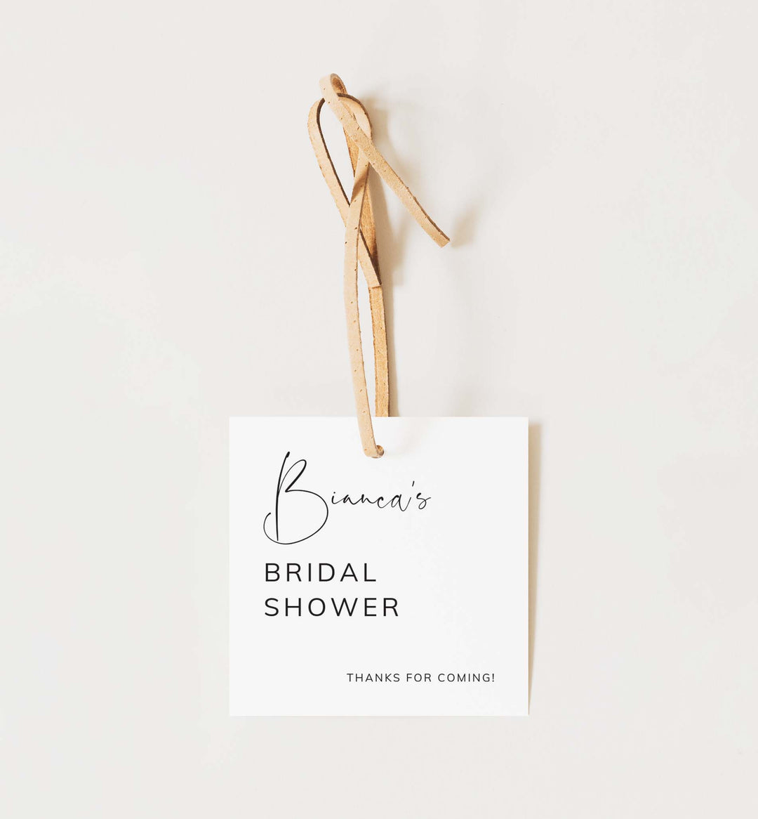 Modern Minimal Bridal Shower Favour Tag Printable