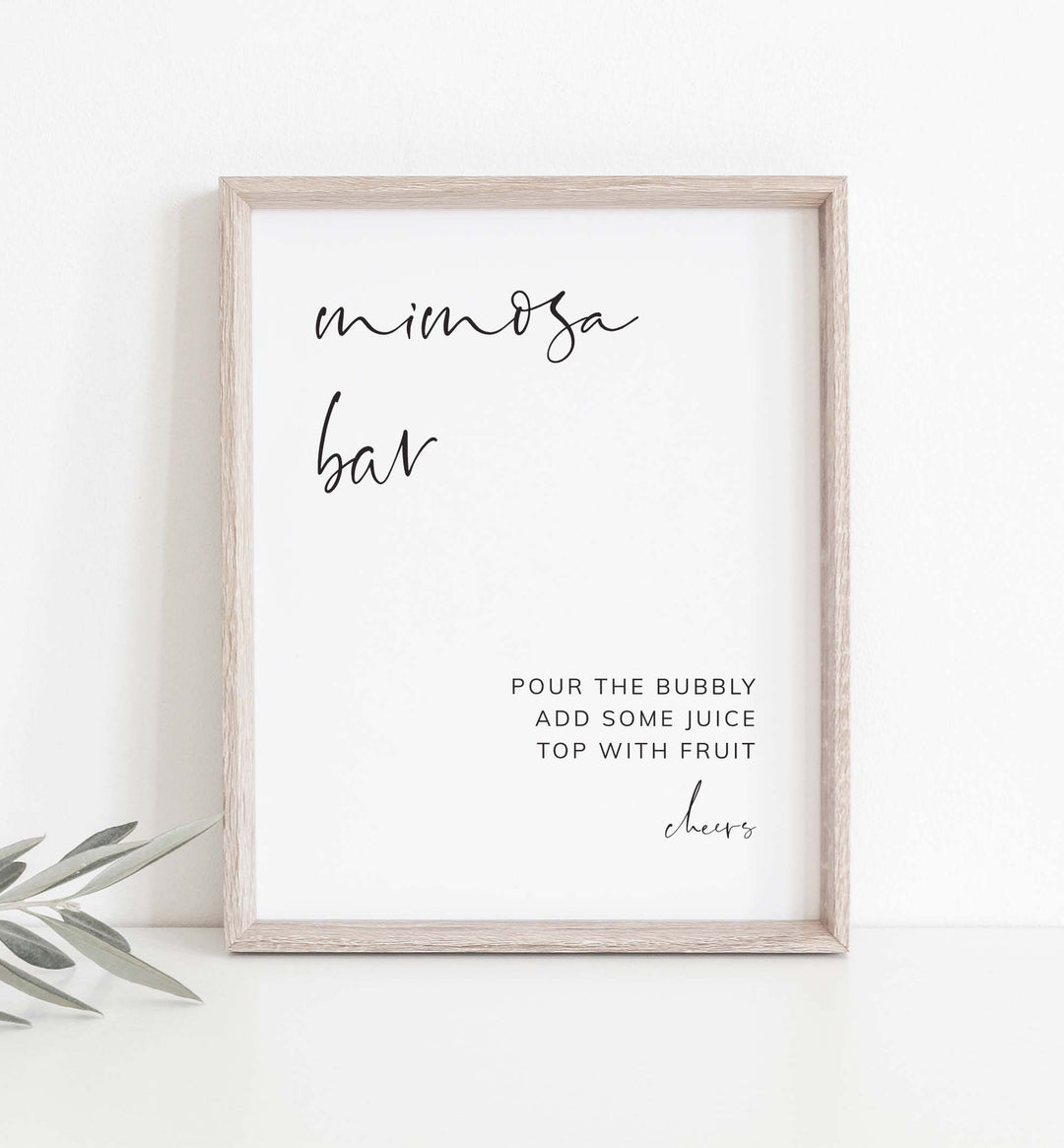 Modern Minimal Bridal Shower Mimosa Bar Sign Printable