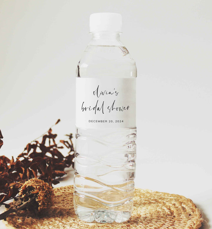 Modern Minimal Bridal Shower Water Bottle Label Printable