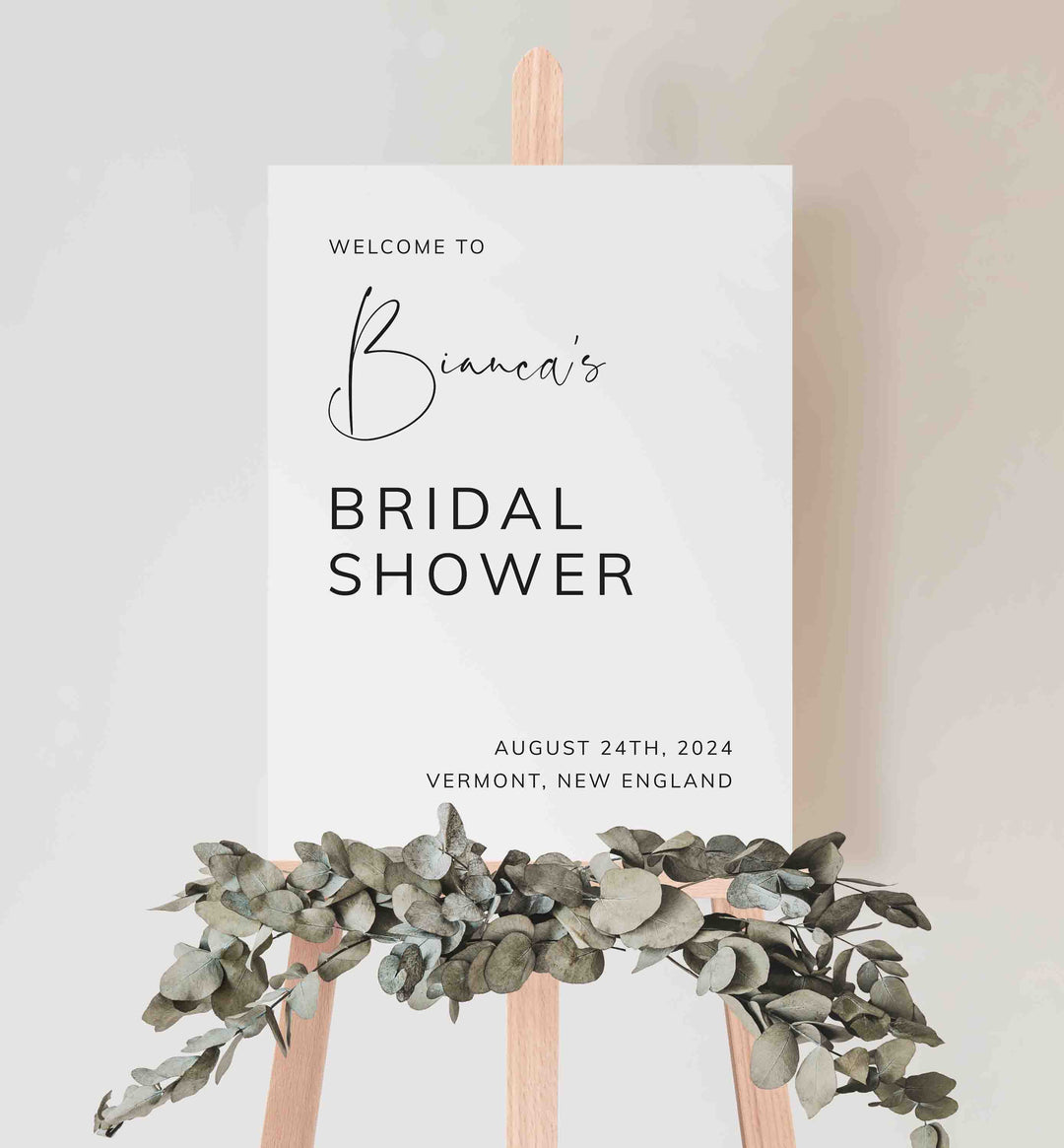 Modern Minimal Bridal Shower Welcome Sign Printable