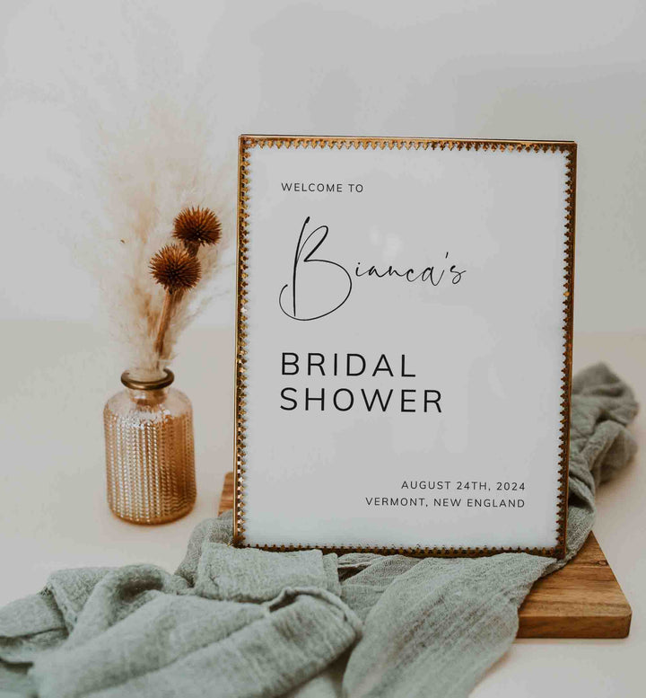 Modern Minimal Bridal Shower Welcome Sign Printable