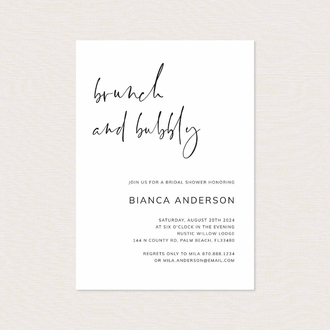 Modern Minimal Bridal Brunch Invitation Printable