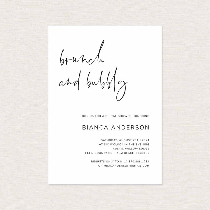 Modern Minimal Bridal Brunch Invitation Printable